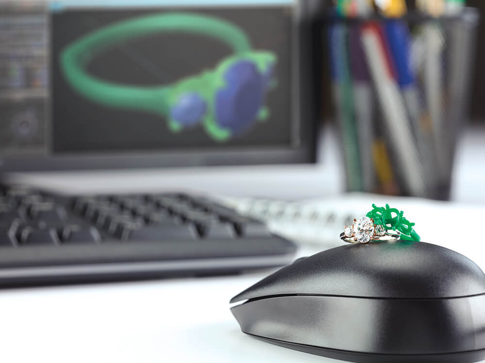 Rhino 3d CAD design of engagement ring