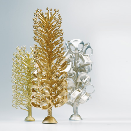 yellow casting tree from lost wax casting
